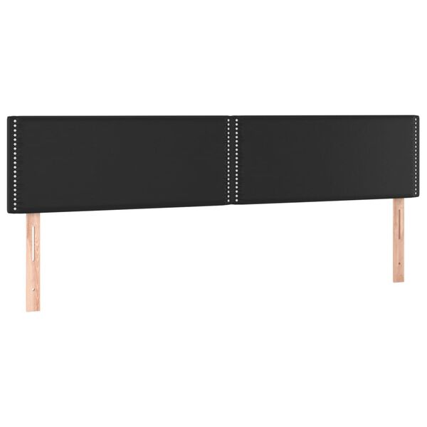 vidaXL Tăblii de pat, negru, 200x5x78/88 cm, piele ecologică