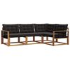 vidaXL Set de canapele de exterior 4 buc. Natural și Negru