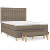vidaXL Pat continental cu saltea gri taupe 140x200 cm material textil