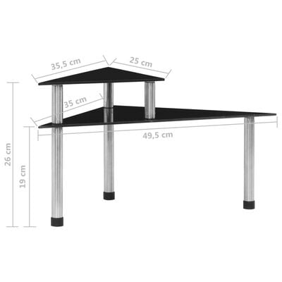 vidaXL Raft de bucătărie negru, 49,5x35x26 cm, sticlă securizată