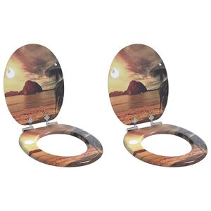 vidaXL Capacul de toaletă 2 pcs Portocaliu 44 x 38 cm Placă MDF