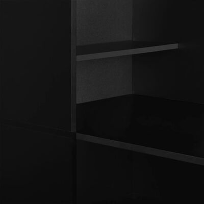 vidaXL Masă de bar cu dulap, negru, 115 x 59 x 200 cm
