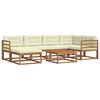 vidaXL Set de canapele de exterior cu pernă 7 pcs Natural și Crem