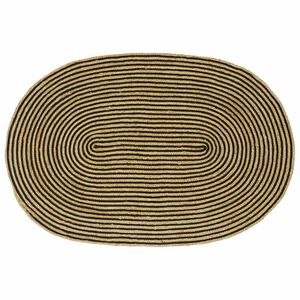 vidaXL Covoare de zonă Natural și Negru 122 x 183 cm Iută