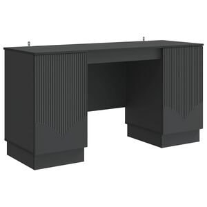 vidaXL Birou Negru 142,5 x 50 x 75 cm Lemn prelucrat