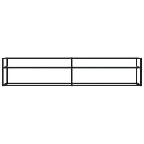 vidaXL Comodă TV, marmură albă, 200x40x40,5 cm, sticlă securizată
