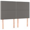 vidaXL Tăblie de pat gri 144x5x118/128 cm piele ecologică