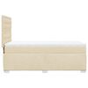 vidaXL Pat box spring cu saltea, crem, 100x200 cm, textil