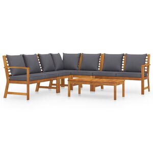 vidaXL Set mobilier grădină cu perne, 6 piese, lemn masiv acacia