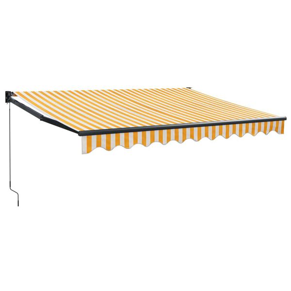 vidaXL Copertină retractabilă, galben/alb, 3,5x2,5 m, textil/aluminiu