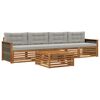 vidaXL Set de canapele de exterior 5 buc. Natural și gri deschis