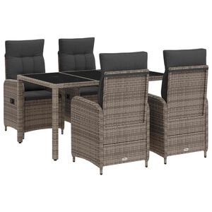 vidaXL Set dining pentru exterior cu pernă 5 pcs