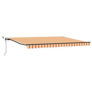 vidaXL Copertină retractabilă Galben și portocalie 450 &times; 350 cm