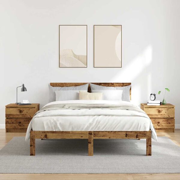 vidaXL Noptiere, 2 buc., lemn vechi, 50x40x43,5 cm, lemn prelucrat