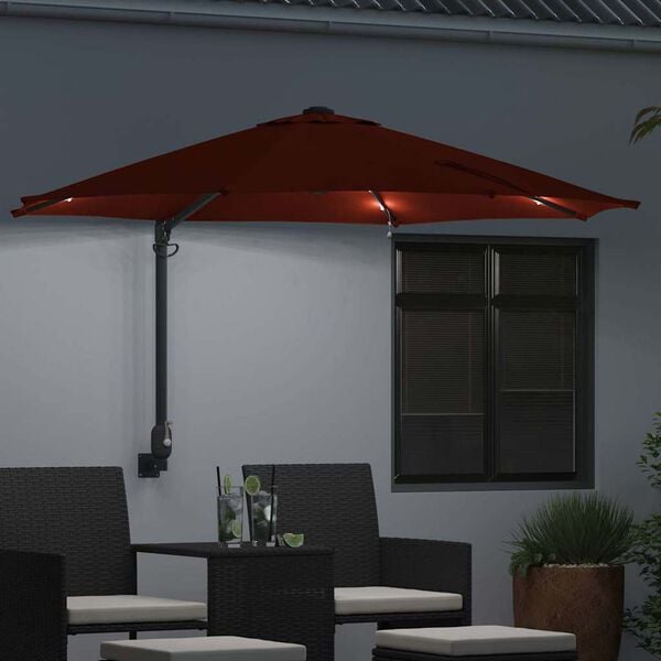 vidaXL Parasol de Grădină Manual Terracota 248 x 248 x 148 cm