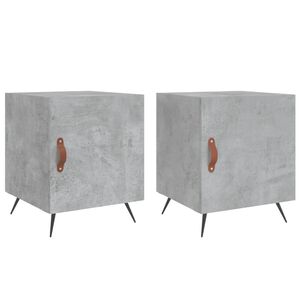 vidaXL Noptiere, 2 buc., gri beton, 40x40x50 cm, lemn compozit