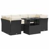 vidaXL Set canapele de grădină cu perne, 7 piese, negru, poliratan