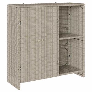 vidaXL Dulap de depozitare cu raft Gri deschis 100 x 36 x 102 cm Ratan
