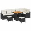 vidaXL Set de canapele pentru grădină cu pernă 9 pcs Negru și Crem