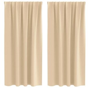 vidaXL Perdele Opaque cu Inel 2 pcs Crem 175 x 140 cm Poliester