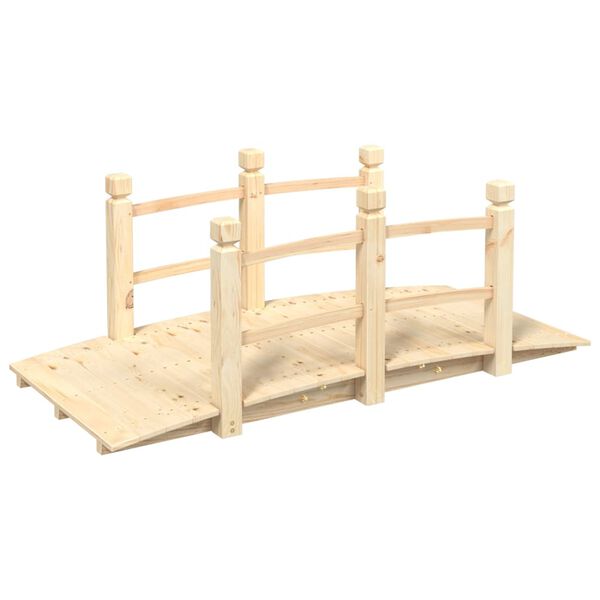 vidaXL Pod de grădină cu balustrade, 150x67x56 cm, lemn masiv de molid
