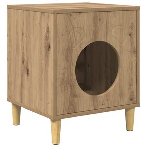 vidaXL Casa pentru pisici Stejar artizanal 42,5 x 40 x 53 cm