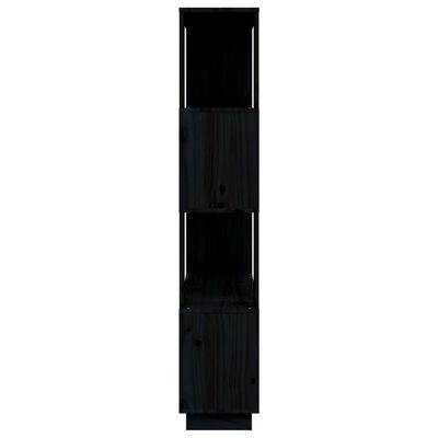 vidaXL Bibliotecă/Separator cameră, negru, 80x25x132 cm lemn masiv pin