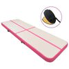 vidaXL Saltea gimnastică gonflabilă cu pompă roz 700x100x15 cm PVC
