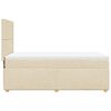vidaXL Pat box spring cu saltea, crem, 90x190 cm, textil
