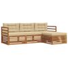 vidaXL Set de canapele de exterior cu pernă 4 pcs Natural și Bej