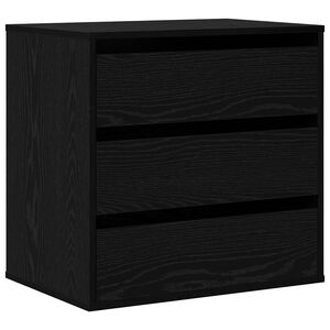 vidaXL Dulap cu sertare 3-Drawer Negru 61 x 41 x 58 cm Lemn prelucrat