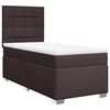 vidaXL Pat box spring cu saltea, maro &icirc;nchis, 90x200 cm, textil