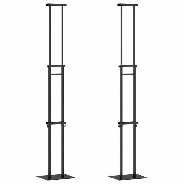 vidaXL Panouri pentru Târguri 2 pcs Negru 30 x 24 x 208 cm Fier