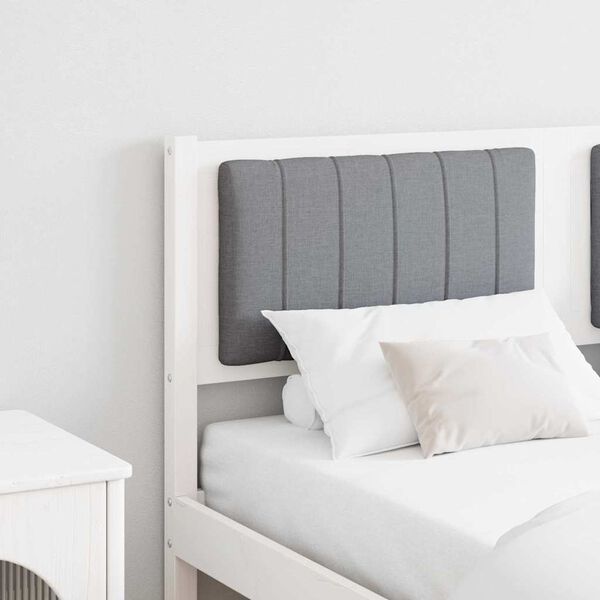 vidaXL Tăblie tapițată cu headboard Alb 140 cm Lemn de pin masiv