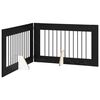 vidaXL Poartă pentru c&acirc;ini pliabilă cu suporturi 2 pcs Stejar Negru