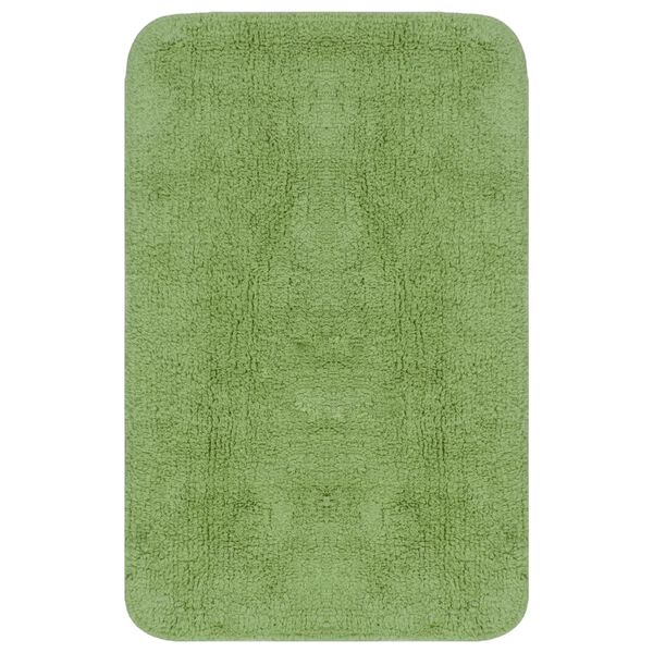 vidaXL Set covorașe baie, 3 piese, verde, textil