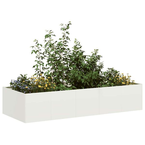 vidaXL Jardinieră alb 200x80x40 cm oțel
