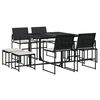 vidaXL Set mobilier de grădină cu perne, 9 piese, negru, poliratan