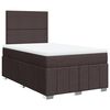 vidaXL Pat box spring cu saltea, maro &icirc;nchis, 120x200 cm, textil