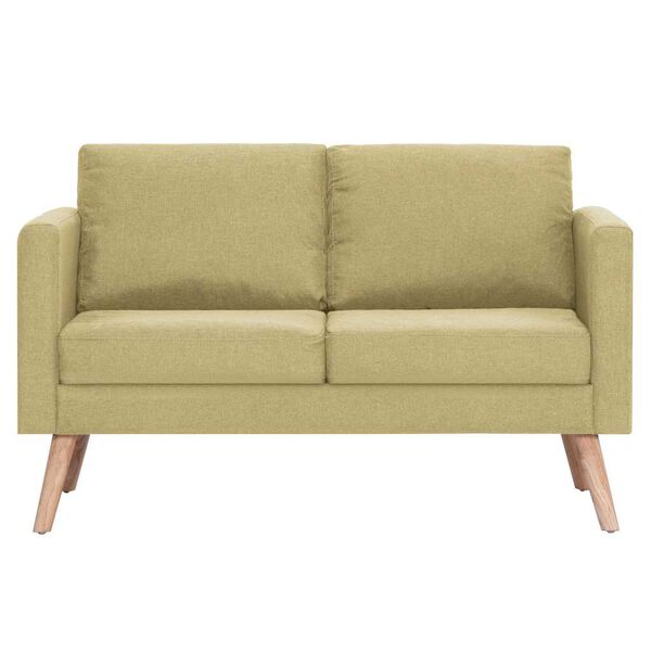 vidaXL Canapea cu 2 locuri, verde, material textil