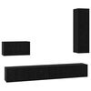 vidaXL Dulap pentru TV pe Perete 4 pcs Stejar Negru Lemn compozit