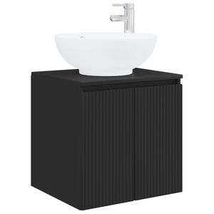 vidaXL Vanitate cu chiuvetă montată pe perete Negru