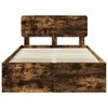 vidaXL Cadru de pat Stejar fumuriu 120 x 190 cm Lemn de pin masiv
