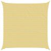 vidaXL P&acirc;nză de umbră Galben și alb 7 x 7 m HDPE