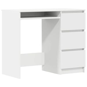 vidaXL Birou, alb, 90x45x76 cm, lemn prelucrat