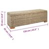 vidaXL Ladă depozitare natural 110 cm ratan kubu natural/lemn mahon