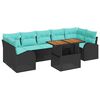 vidaXL Set de canapele pentru grădină 8 buc. Negru Rattan poli