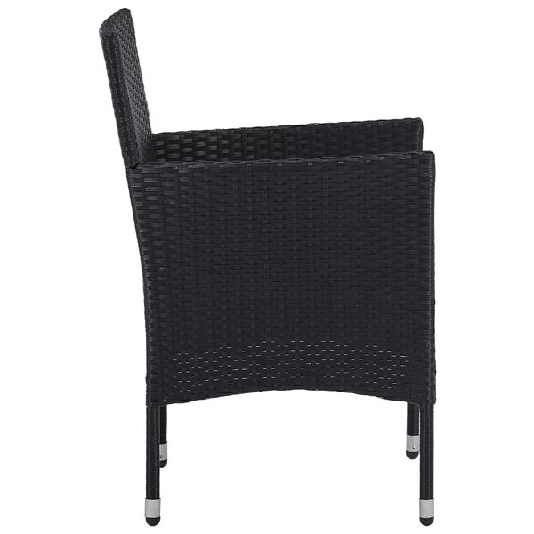 vidaXL Set mobilier de grădină, 11 piese, negru, poliratan