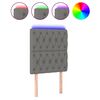 vidaXL Tăblie de pat cu LED, gri &icirc;nchis, 80x7x118/128 cm, textil