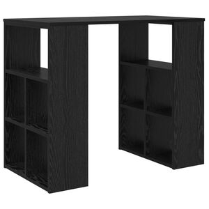 vidaXL Birou cu raft Stejar Negru 90 x 50 x 75 cm Lemn compozit